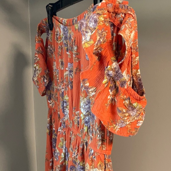 American Eagle Dress Size Medium Strapless Butterfly Sleeve Off the Shoulder - Picture 4 of 10